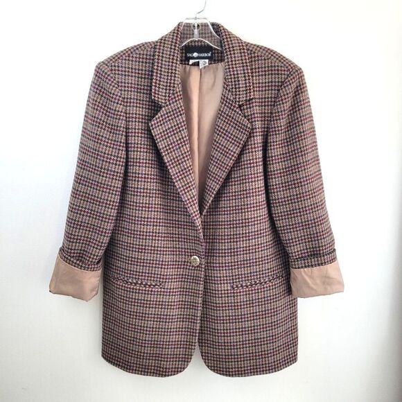 VTG Sag Harbor tweed wool blazer jacket - Picture 8 of 12